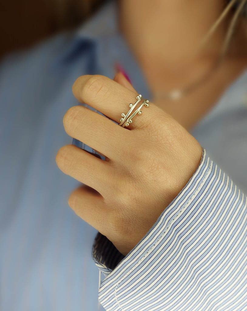 silver stacking rings