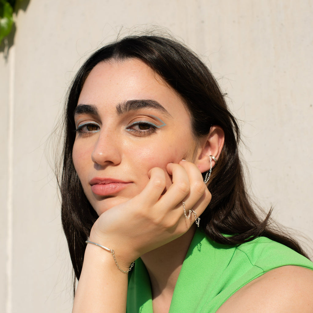ασημένιο ear cuff